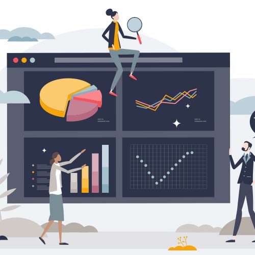 B2B execs with charts illustration